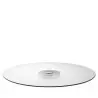 Designer Glass with Stainless Steel Palmi Rotatory Platter 37 cm