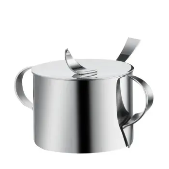 Designer Stainless Steel Sava Sugar Bowl with Spoon 0.35 kg