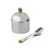 Designer Golden Plated & Stainless Steel Ravena Sugar Bowl with Spoon 0.25 kg