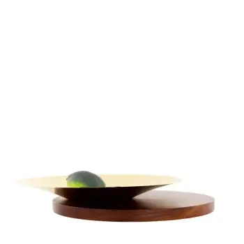 Designer Golden Plated Stainless Steel Fontana Imbuia Centerpiece