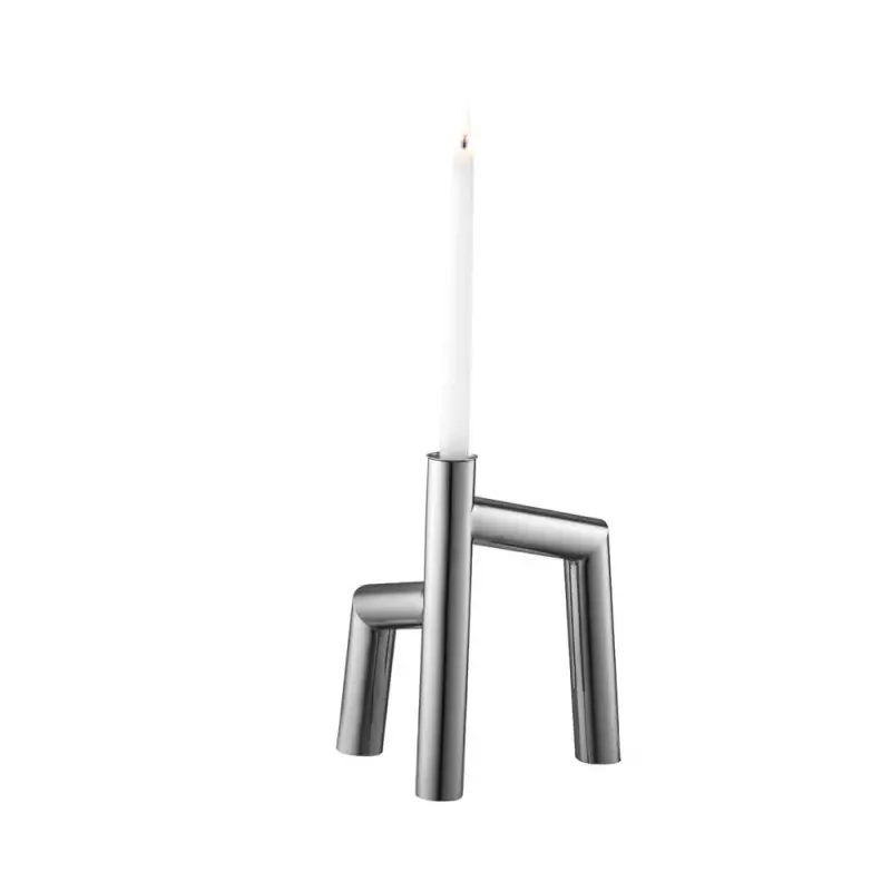 Designer Stainless Steel Escora Candlestick Designer Stainless Steel Escora Candlestick