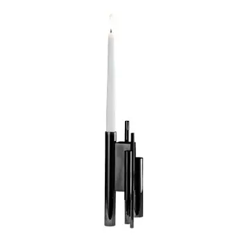 Designer Stainless Steel Manhattan Candlestick with 1 Candle