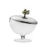 Designer Stainless Steel Dessert Bowl with Pyrite Stone