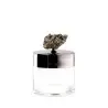 Designer Stainless Steel Small Decorative Box with Pyrite Stone 500 mL