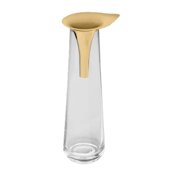 Designer Golden Plated Stainless Steel Leaf Large Vase