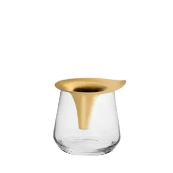 Designer Golden Plated Stainless Steel Leaf Small Vase