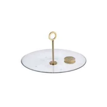 Designer Golden Plated Stainless Steel Venezia Plate 28 cm