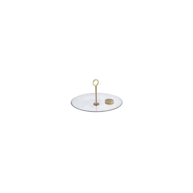 Designer Golden Plated Stainless Steel Venezia Plate 28 cm