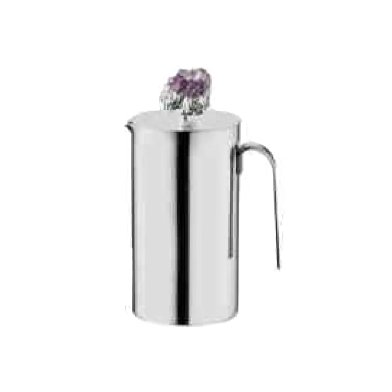 Designer Stainless Steel Tea Pot with Amethyst Stone 1.1L