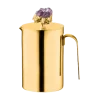 Designer Stainless Steel Coffee Pot with Amethyst Stone 0.6L