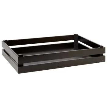 APS Superbox Foundation Gastronorm 1/1 21-7/8" x 13-7/8" x 4-1/4" acacia wood black