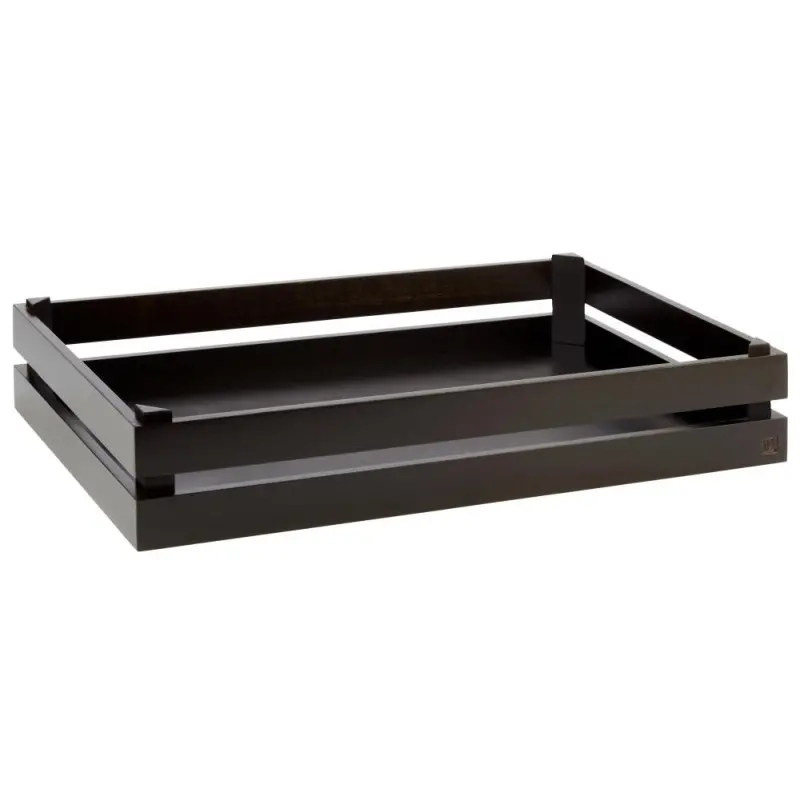 APS Superbox Foundation Gastronorm 1/1 21-7/8" x 13-7/8" x 4-1/4" acacia wood black