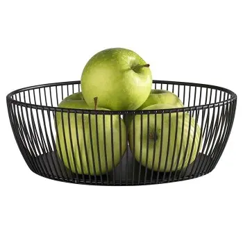 APS Basket 9-1/2" x 7-1/2" oval black metal stackable Svart