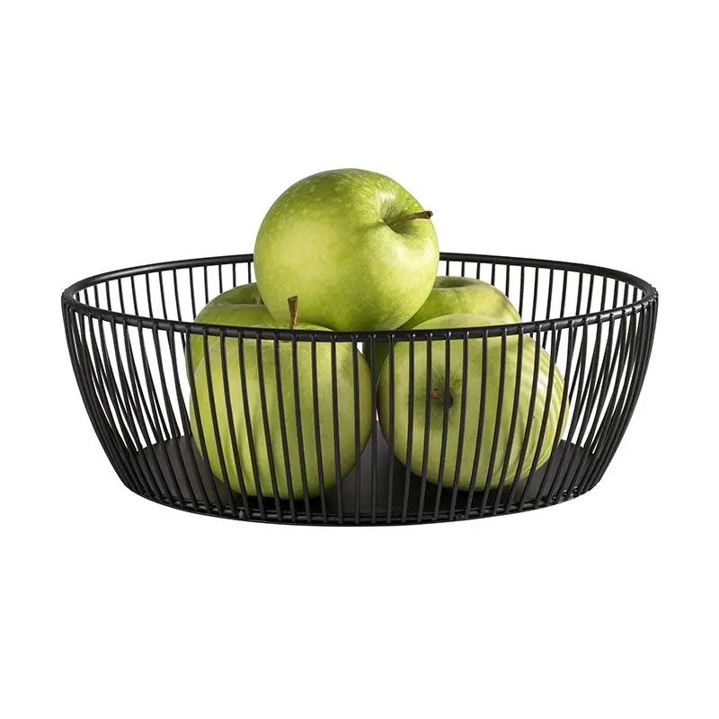 APS Basket 9-1/2" x 7-1/2" oval black metal stackable Svart