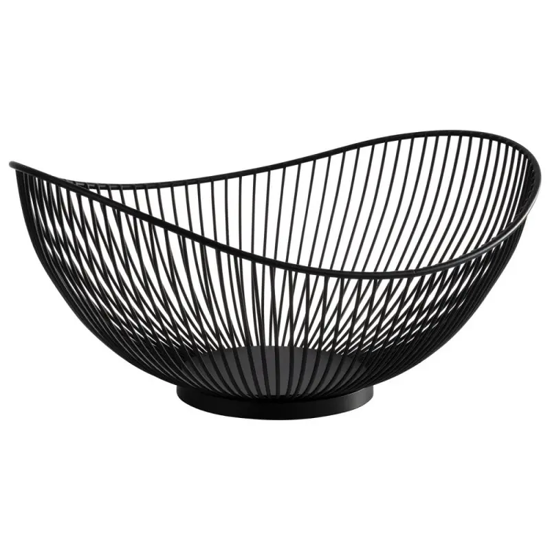 APS Basket 11-1/2" x 10" oval black metal stackable Svart APS Basket 11-1/2" x 10" oval black metal stackable Svart