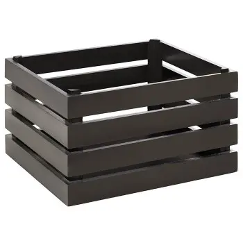 APS Superbox Tall Gastronorm 1/2 13-3/4" x 11-1/8" x 7-7/8" acacia wood black