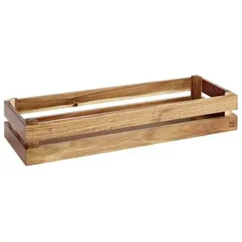 APS Superbox Foundation Gastronorm 2/4 21-7/8" x 7-3/8" x 4-1/4" acacia wood caramel