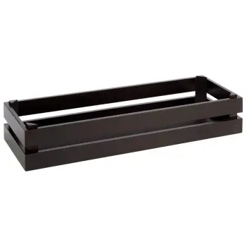 APS Superbox Foundation Gastronorm 2/4 21-7/8" x 7-3/8" x 4-1/4" acacia wood black