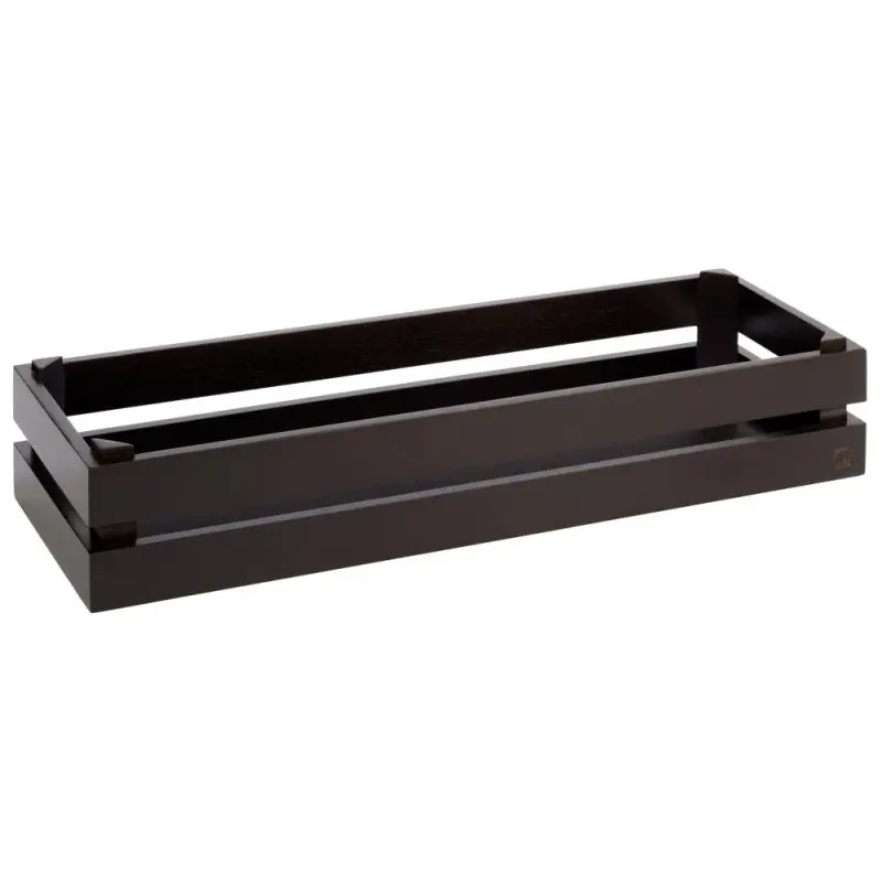 APS Superbox Foundation Gastronorm 2/4 21-7/8" x 7-3/8" x 4-1/4" acacia wood black