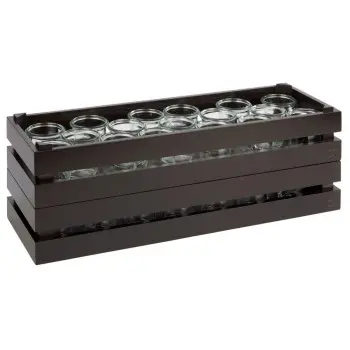 APS Superbox Foundation Gastronorm 2/4 21-7/8" x 7-3/8" x 4-1/4" acacia wood black