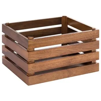APS Superbox Tall Gastronorm 1/2 13-3/4" x 11-1/8" x 7-7/8" acacia wood brown