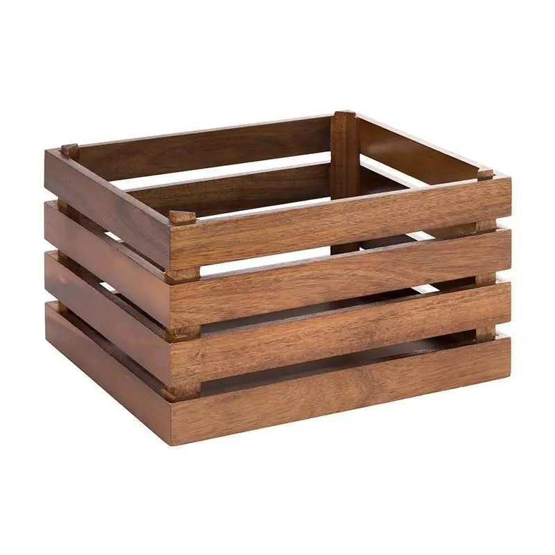 APS Superbox Tall Gastronorm 1/2 13-3/4" x 11-1/8" x 7-7/8" acacia wood brown