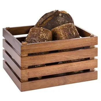 APS Superbox Tall Gastronorm 1/2 13-3/4" x 11-1/8" x 7-7/8" acacia wood brown