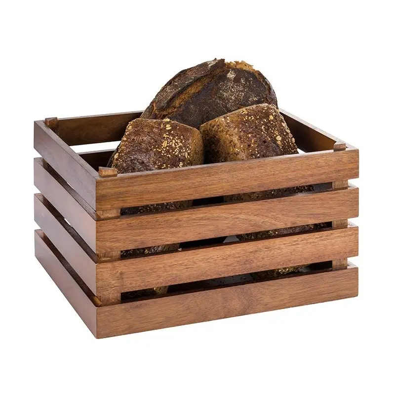 APS Superbox Tall Gastronorm 1/2 13-3/4" x 11-1/8" x 7-7/8" acacia wood brown