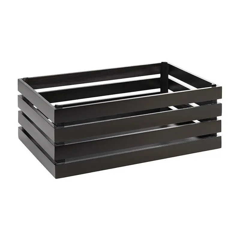 APS Superbox Tall Gastronorm 1/1 21-7/8" x 13-3/4" x 7-7/8" acacia wood black