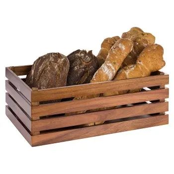 APS Superbox Tall Gastronorm 1/1 21-7/8" x 13-3/4" x 7-7/8" acacia wood brown