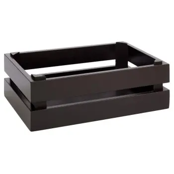 APS Superbox Foundation Gastronorm 1/4 11-1/2" x 7-3/8" x 4-1/4" acacia wood black