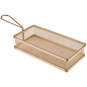 APS Fry Basket 8-1/2" x 4-1/8" gold finish stainless steel Snackholder