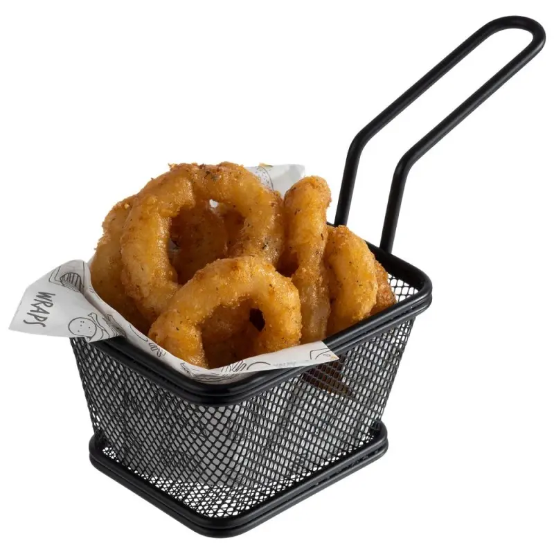 APS Fry Basket 3-7/8" x 3-3/8" black matte stainless steel Snackholder APS Fry Basket 3-7/8" x 3-3/8" black matte stainless steel Snackholder