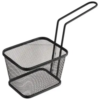 APS Fry Basket 5-1/8" x 4-1/8" black matte stainless steel Snackholder