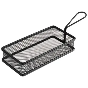 APS Fry Basket 8-1/2" x 4-1/8" black matte stainless steel Snackholder