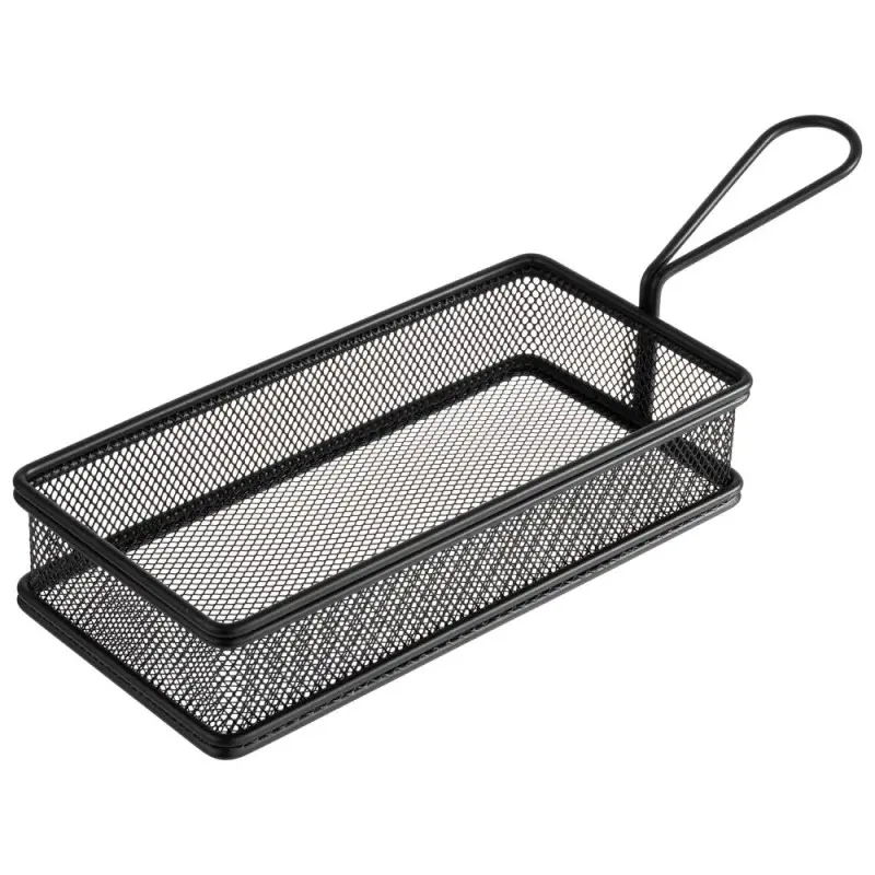 APS Fry Basket 8-1/2" x 4-1/8" black matte stainless steel Snackholder