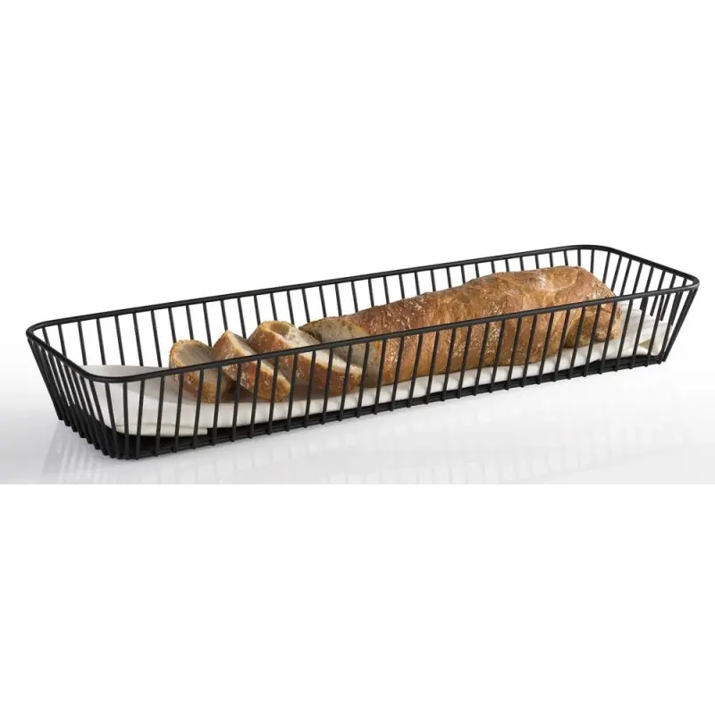 APS Basket Gastronorm 2/4 20-7/8" x 6-3/8" black metal rectangular Urban APS Basket Gastronorm 2/4 20-7/8" x 6-3/8" black metal rectangular Urban