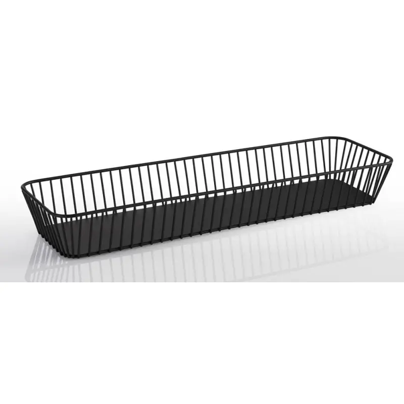 APS Basket Gastronorm 2/4 20-7/8" x 6-3/8" black metal rectangular Urban APS Basket Gastronorm 2/4 20-7/8" x 6-3/8" black metal rectangular Urban