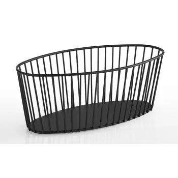 APS Basket 11-7/8" x 5-1/2" oval black metal Urban
