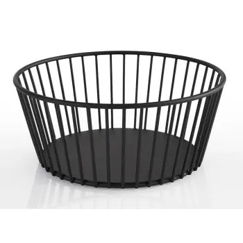APS Basket 7-7/8" dia. round black metal Urban