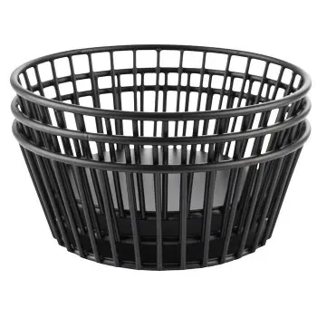 APS Basket 6-5/8" dia. round black metal Urban