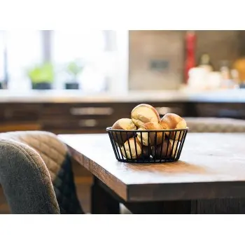 APS Basket 6-5/8" dia. round black metal Urban