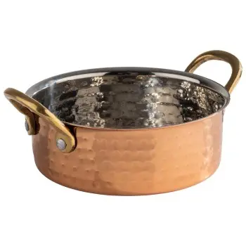 APS Serving Pot 16 oz. copper/aluminum hammered finish round Mumbai