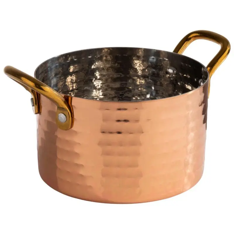 APS Serving Pot 20 oz. copper/aluminum hammered finish round Mumbai