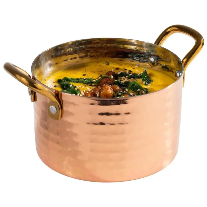 APS Serving Pot 20 oz. copper/aluminum hammered finish round Mumbai