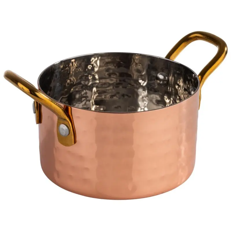 APS Serving Pot 10 oz. copper/aluminum hammered finish round Mumbai APS Serving Pot 10 oz. copper/aluminum hammered finish round Mumbai