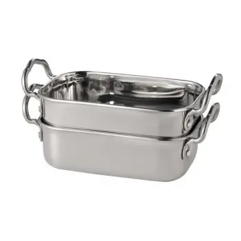 APS Serving Pan 16.9 oz. stainless steel hammered finish rectangular Snackholder