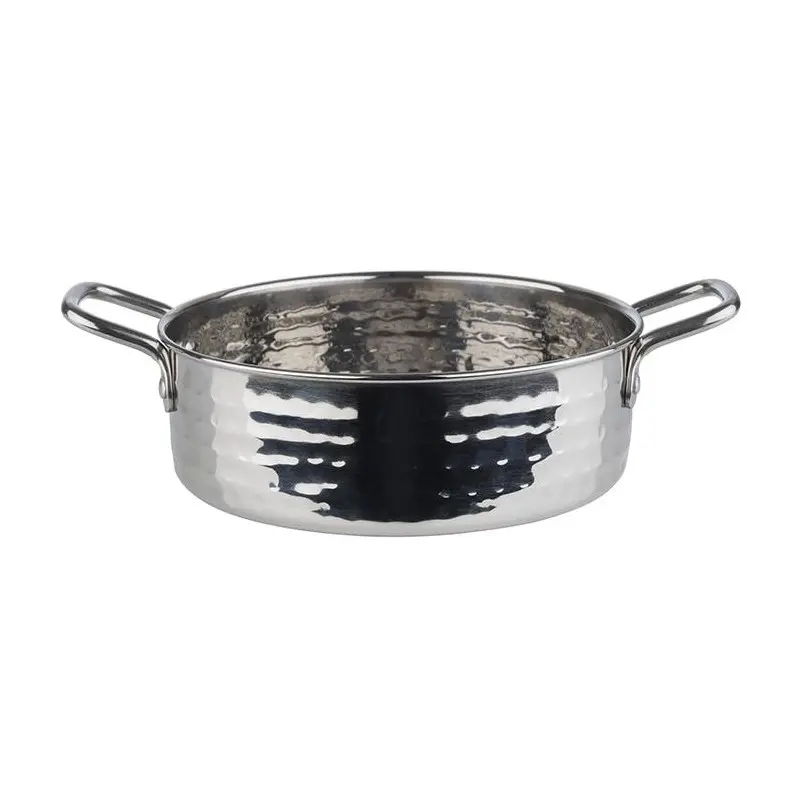 APS Serving Pot 25.3 oz. stainless steel hammered finish round Mumbai