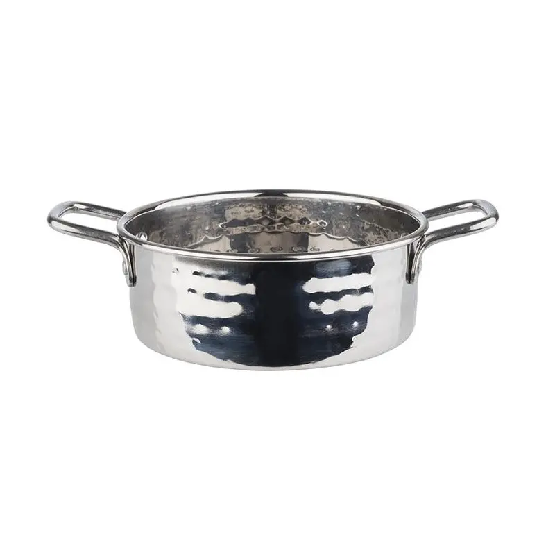 APS Serving Pot 18.5 oz. stainless steel hammered finish round Mumbai