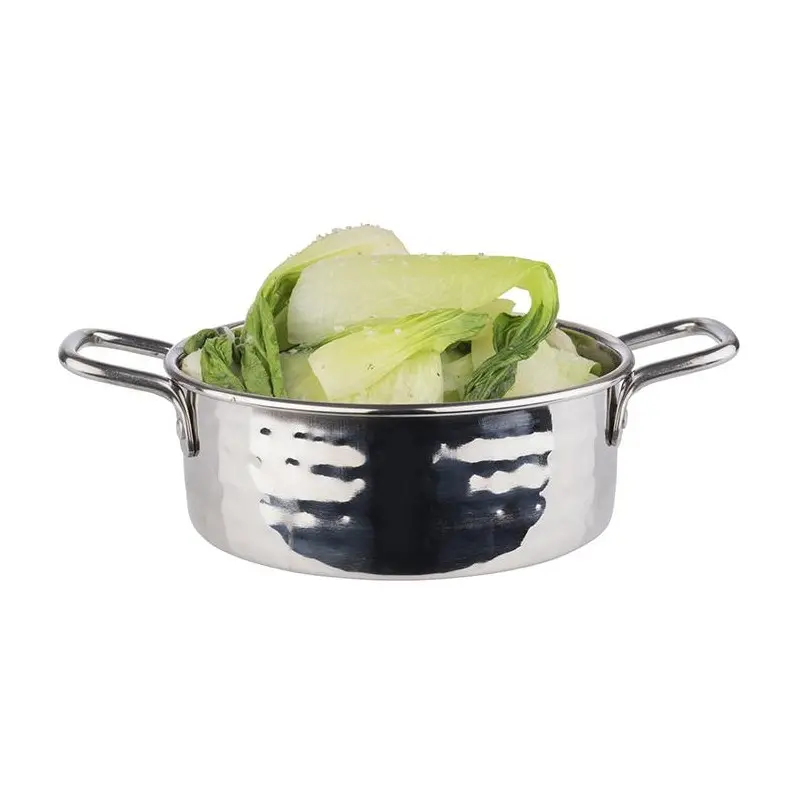 APS Serving Pot 18.5 oz. stainless steel hammered finish round Mumbai